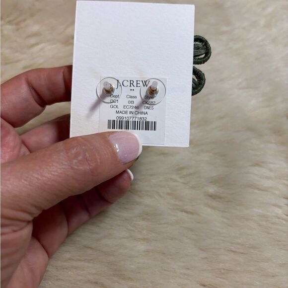 J. Crew Green Floral Earrings with Vintage Design - Picture 4 of 4